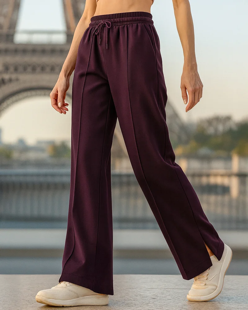 bewakoof Women's Ruby Wine Track Pants